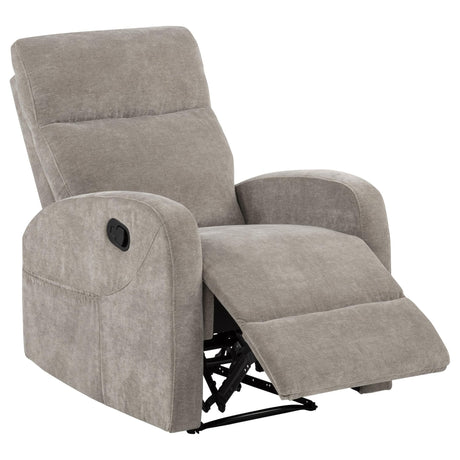 Hamilton Sand Chenille Manual Glider Recliner front angle