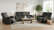 Hamilton 3-piece reclining sofa set in charcoal grey chenille, front view