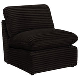 Collins Modular Armless Chair Chocolate Brown front angle
