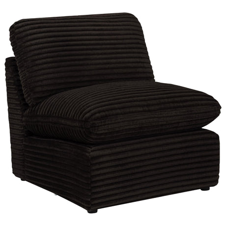 Collins Modular Armless Chair Chocolate Brown front angle