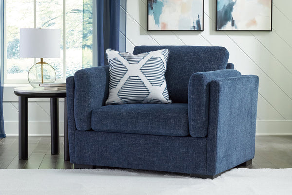 Evansley Navy Nuvella® Oversized Chair front view