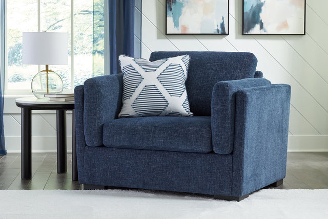 Evansley Navy Nuvella® Oversized Chair front view