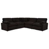 Collins 5-piece modular power reclining sectional chocolate brown front angle