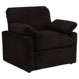 Collins Upholstered Power Recliner Chair Chocolate Brown front view