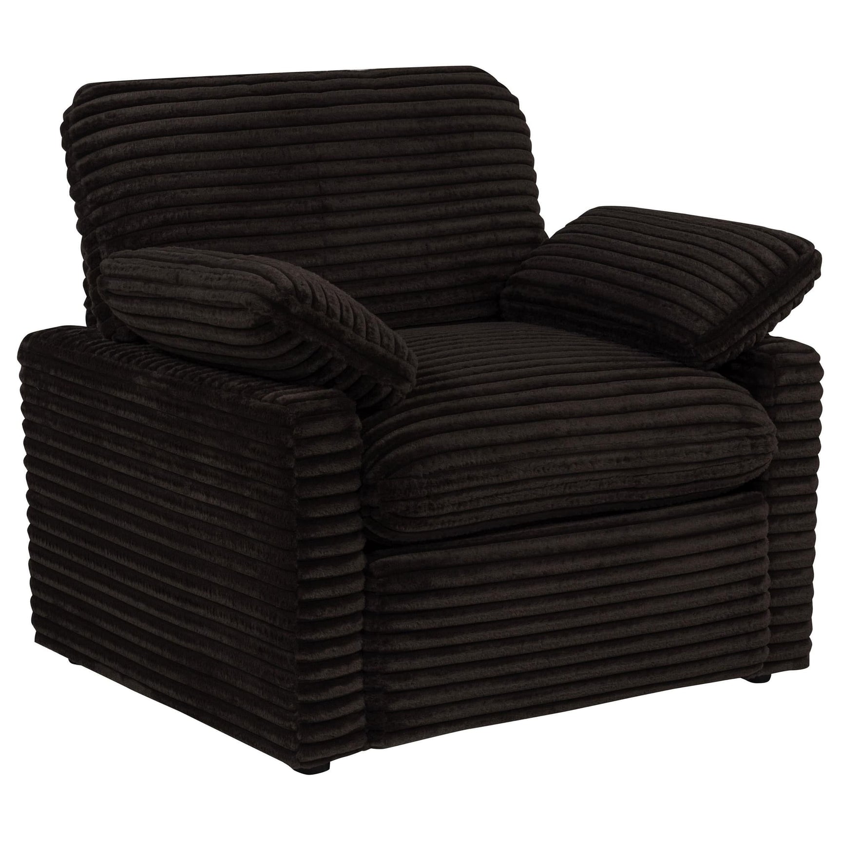 Collins Upholstered Power Recliner Chair Chocolate Brown front view