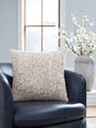 Abler Ivory Gray Gold Textured Accent Pillow front view