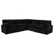 Collins 5-piece Modular Power Reclining Sectional Black front angle
