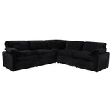 Collins 5-piece Modular Power Reclining Sectional Black front angle