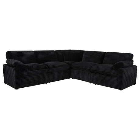 Collins 5-piece Modular Power Reclining Sectional Black front angle