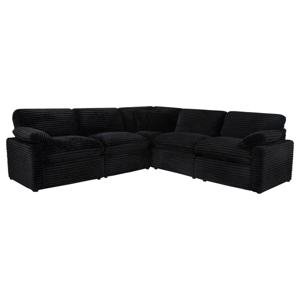 Collins 5-piece Modular Power Reclining Sectional Black front angle