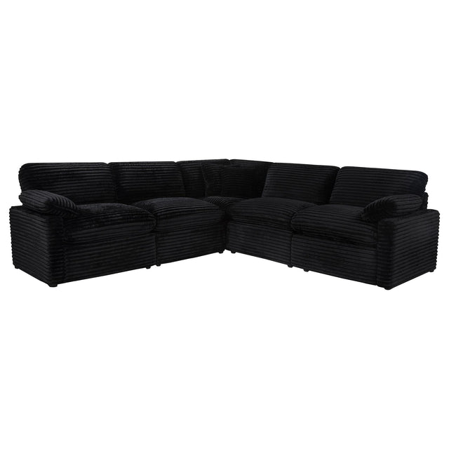 Collins 5-piece Modular Power Reclining Sectional Black front angle
