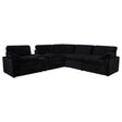 Collins 6-piece modular sectional power reclining black fabric front angle