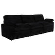 Collins Modular Power Reclining Sofa in black fabric, front view