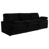 Collins Modular Power Reclining Sofa in black fabric, front view