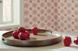 Webbworth round gray brown wooden serving tray top view