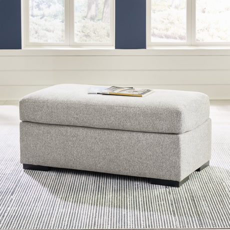 Evansley Pewter Nuvella® Ottoman front angle