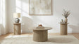 Hamlyn 3-piece Round Fluted Coffee and End Table Set Natural Oak front view
