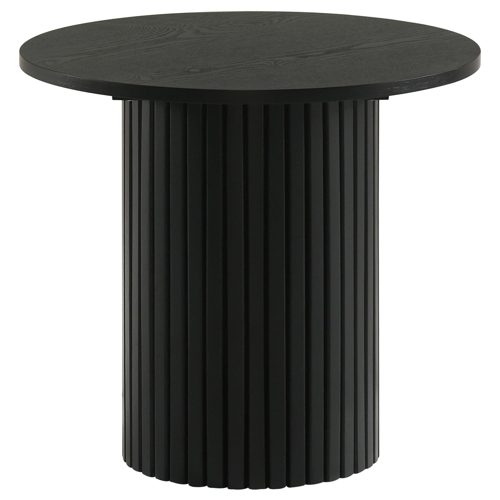 Hamlyn Round Fluted Occasional Side Table Black, front view