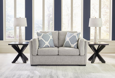 Evansley Pewter Nuvella® Loveseat front view