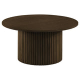 Hamlyn Round Fluted Walnut Coffee Table top view