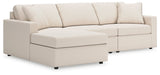 Modmax Oyster Nuvella 3-Piece Sectional Sofa with Chaise front angle view