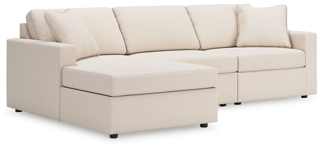 Modmax Oyster Nuvella 3-Piece Sectional Sofa with Chaise front angle view