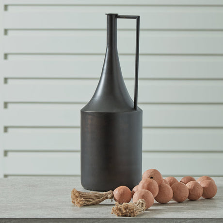 Zainforth Distressed Brown Vase front angle showing handle