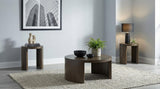 Sweeney coffee table round top dark walnut