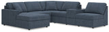 Modmax Ink Nuvella 6-piece sectional sofa with chaise front view