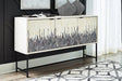 Freyton white and gray accent cabinet front view