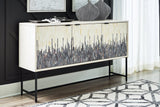 Freyton white and gray accent cabinet front view