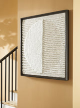 Bachard Tan and White Woven Geometric Wall Decor Front View