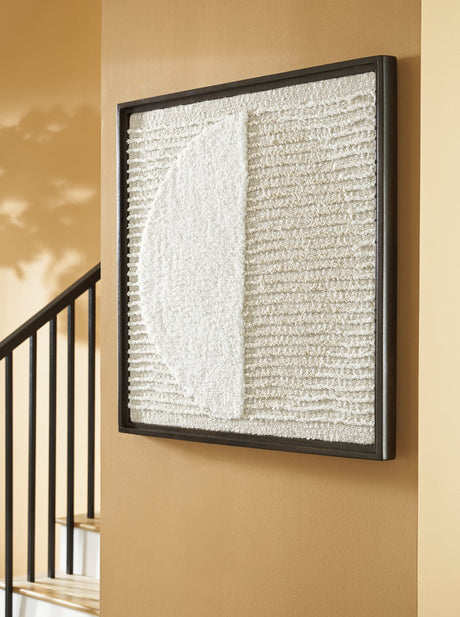 Bachard Tan and White Woven Geometric Wall Decor Front View