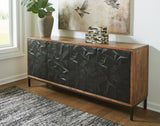 Dorannby Black and Brown Accent Cabinet front view