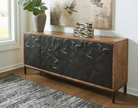 Dorannby Black and Brown Accent Cabinet front view