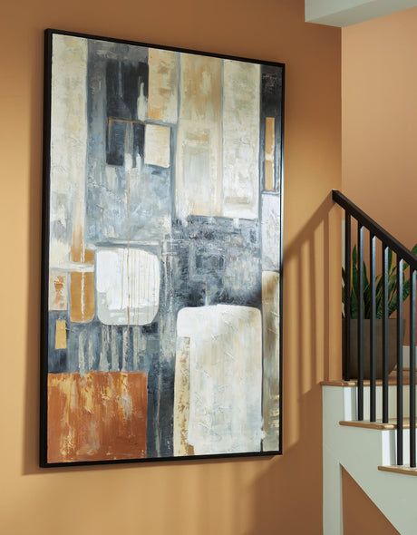 Howford wall art brown black gray abstract canvas front view