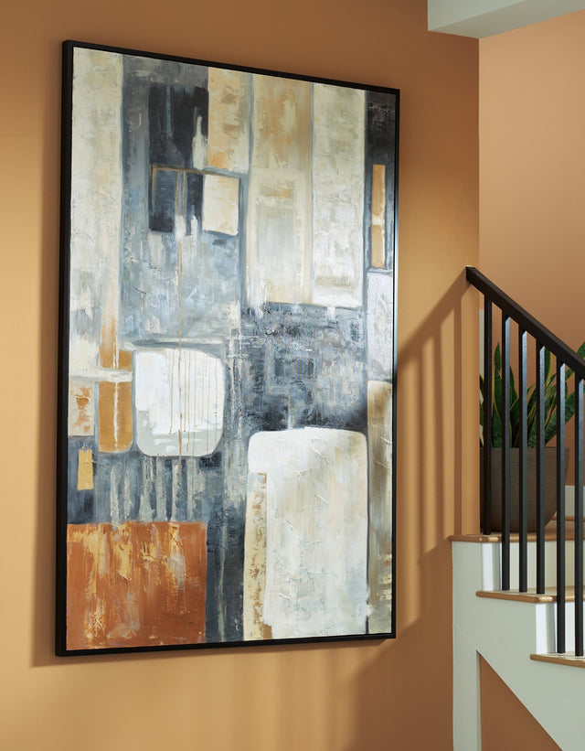 Howford wall art brown black gray abstract canvas front view