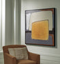 Actman wall art with abstract cream, brown, and gray design, front view