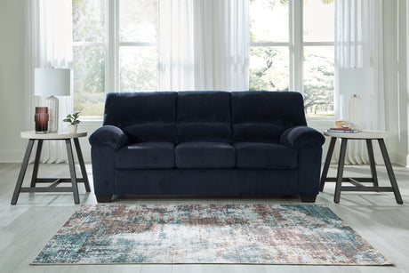 SimpleJoy Navy Chenille Velvet Sofa front view