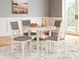 Erinberg antique white round dining table with top view