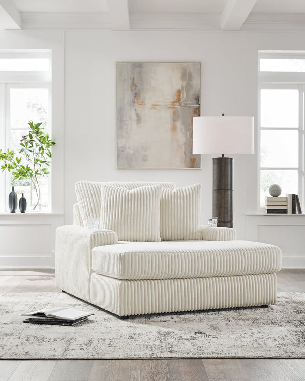 Lindyn Ivory Velvet Chaise angled view in ivory velvet upholstery