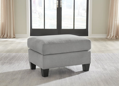 Adlai Shadow Chenille Ottoman front angled view