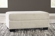 Heartcort Quartz chenille ottoman front view with exposed feet