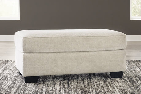 Heartcort Quartz chenille ottoman front view with exposed feet