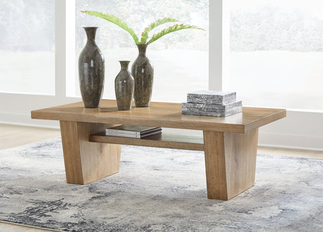 Kristiland Light Brown Coffee Table front angle