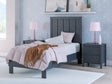 Simmenfort Navy Blue Twin Platform Bed front view