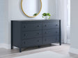 Simmenfort Navy Blue Shaker-Style Dresser front view