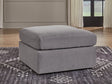 Modmax Oversized Accent Ottoman in Granite performance fabric, angled view