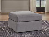 Modmax Oversized Accent Ottoman in Granite performance fabric, angled view