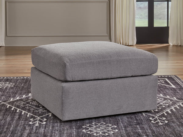 Modmax Oversized Accent Ottoman in Granite performance fabric, angled view